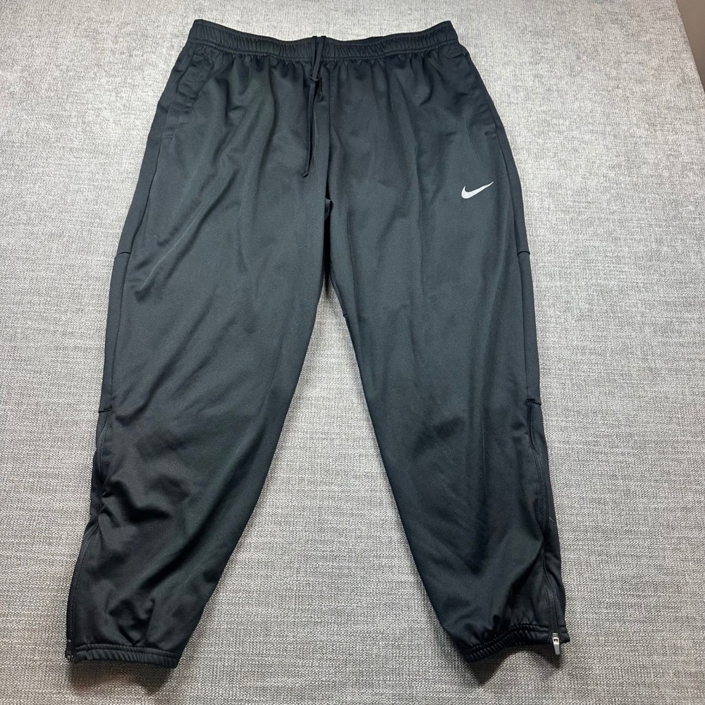 Nike Track Pants Men Large Black  Ankle Zip Pockets Joggers Athletic‎